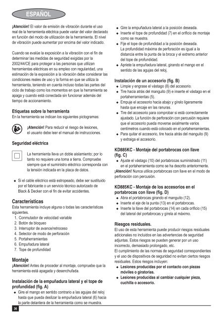 BlackandDecker Martello Ruotante- Kd885 - Type 1 - Instruction Manual (Europeo)