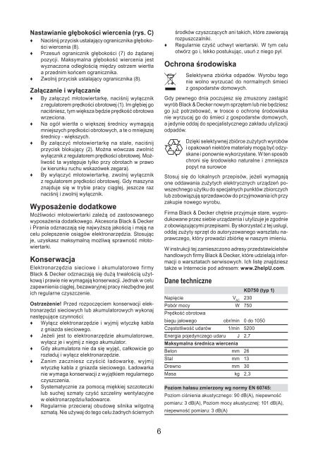 BlackandDecker Trapano Percuss Rot- Kd750 - Type 1 - Instruction Manual (Polonia)