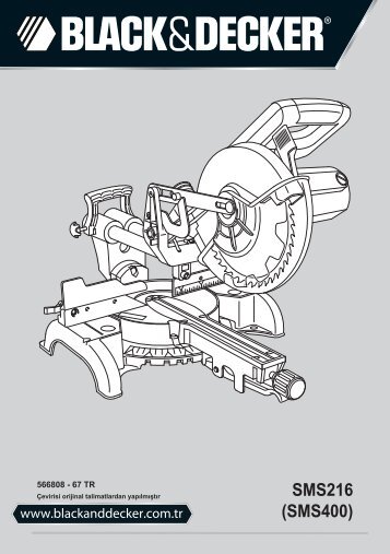 BlackandDecker Sega Taglio Angolare- Sms216 - Type 1 - Instruction Manual (Turco)