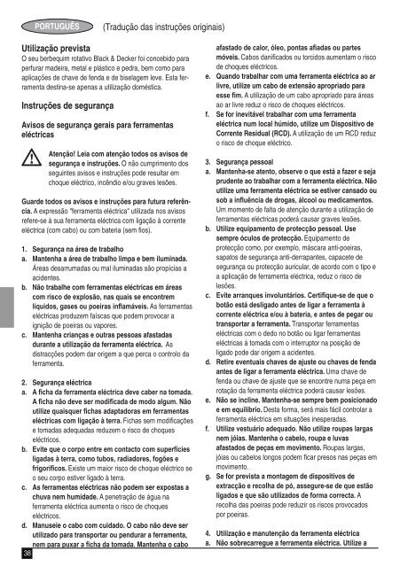 BlackandDecker Trapano Percuss Rot- Kd750 - Type 1 - Instruction Manual (Europeo)