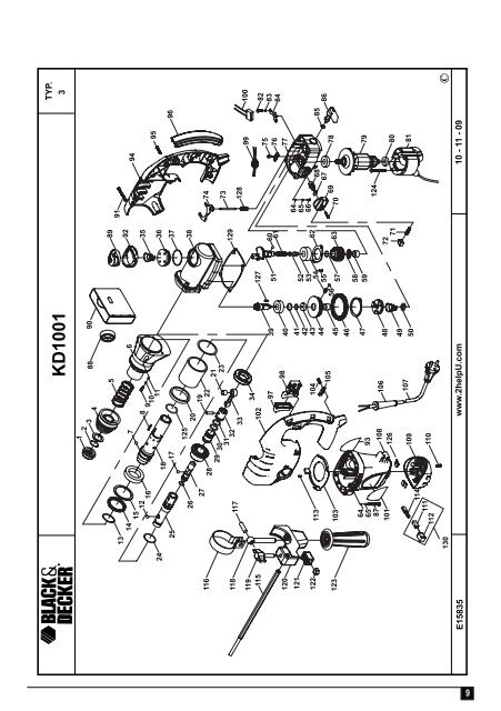 BlackandDecker Martello Ruotante- Kd1001k - Type 3 - Instruction Manual (Inglese)