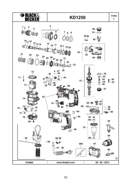 BlackandDecker Martello Ruotante- Kd1250k - Type 1 - Instruction Manual (Slovacco)