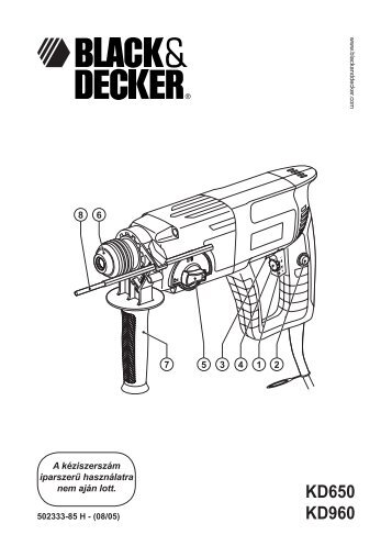 BlackandDecker Martello Ruotante- Kd650 - Type 2 - Instruction Manual (Ungheria)