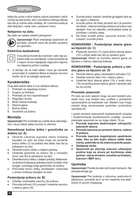 BlackandDecker Martello Ruotante- Kd985 - Type 2 - Instruction Manual (Balcani)