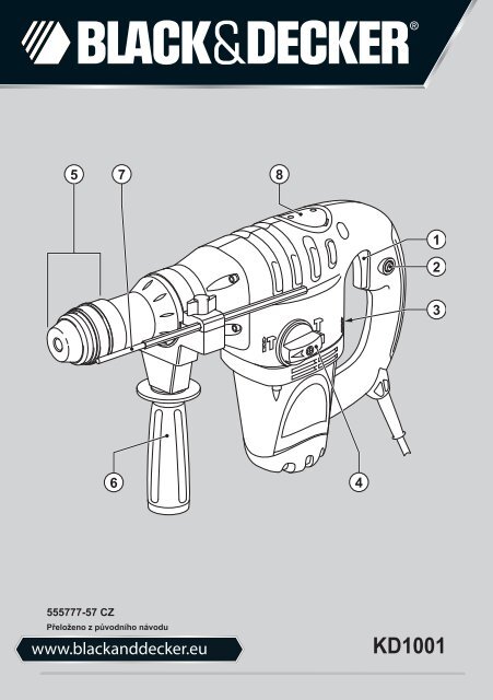 BlackandDecker Martello Ruotante- Kd1001k - Type 3 - Instruction Manual (Czech)