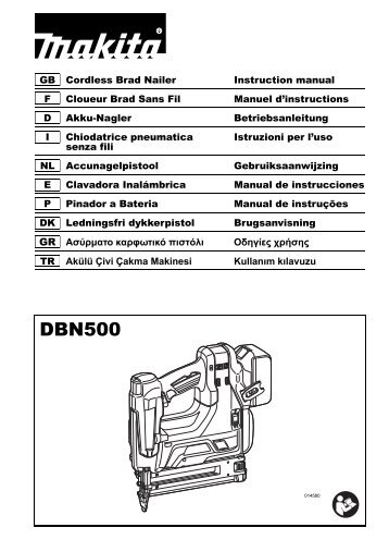 Makita CHIODATRICE 50mm - DBN500Z - Manuale Istruzioni