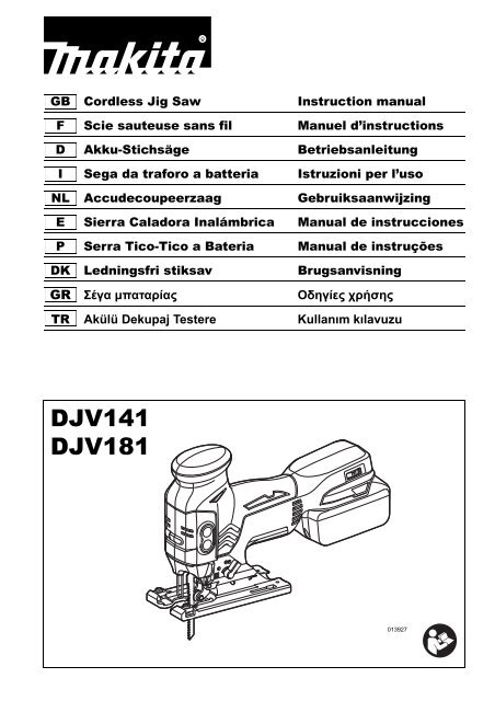 Makita SEGHETTO ALTERNATIVO - DJV181Z - Manuale Istruzioni