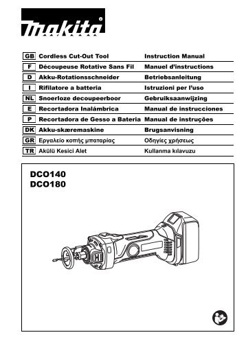 Makita RIFILATORE PER CATONGESSO - DCO180Z - Manuale Istruzioni