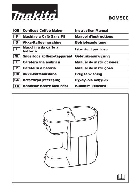 Makita MACCHINA CAFFE' - DCM500Z - Manuale Istruzioni