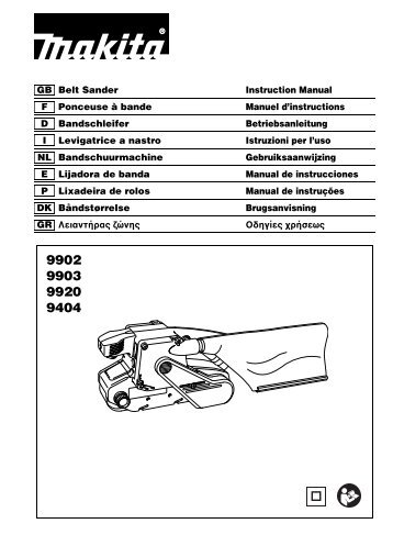 Makita LEVIGATRICE A NASTRO 76mm - 9902 - Manuale Istruzioni