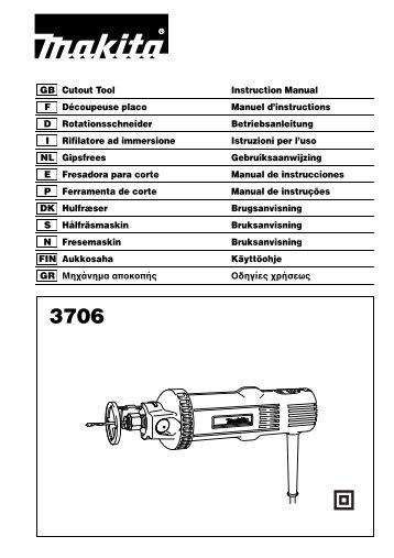 Makita RIFILATORE AD IMMERSIONE - 3706 - Manuale Istruzioni