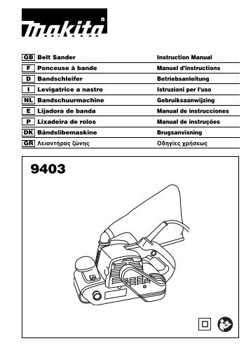 Makita LEVIGATRICE A NASTRO 100mm - 9403J - Manuale Istruzioni