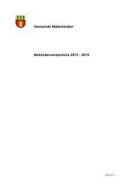 Gemeinde Bätterkinden Behördenverzeichnis 2012 - 2015