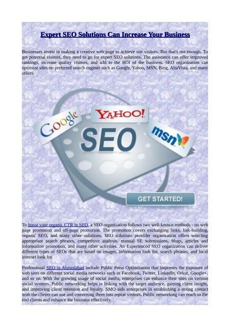 Expert SEO Solutions Can Increase Your Business