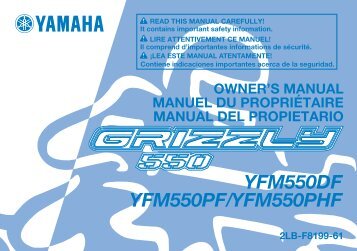 Yamaha GRIZZLY 550 - 2015 - Manuale d'Istruzioni EspaÃ±ol