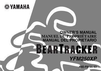 Yamaha BEAR TRACKER 250 - 2002 - Manuale d'Istruzioni English