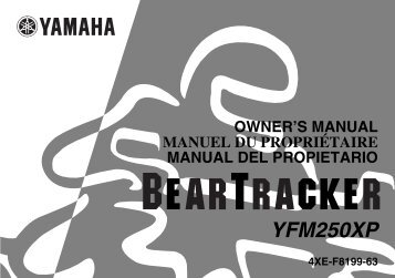 Yamaha BEAR TRACKER 250 - 2002 - Manuale d'Istruzioni FranÃ§ais