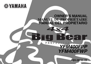 Yamaha BIG BEAR PRO 400 - 2003 - Manuale d'Istruzioni English