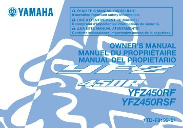 Yamaha YFZ450R - 2010 - Manuale d'Istruzioni EspaÃ±ol