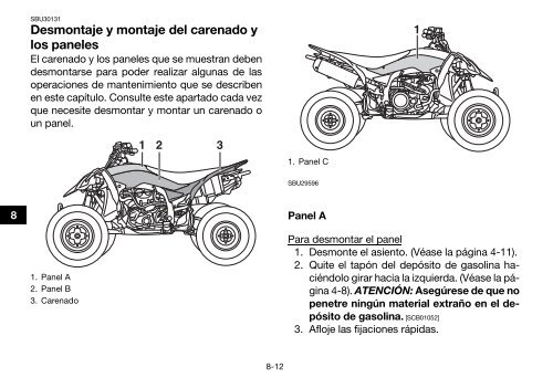 Yamaha YFZ450R - 2010 - Manuale d'Istruzioni Espa&ntilde;ol