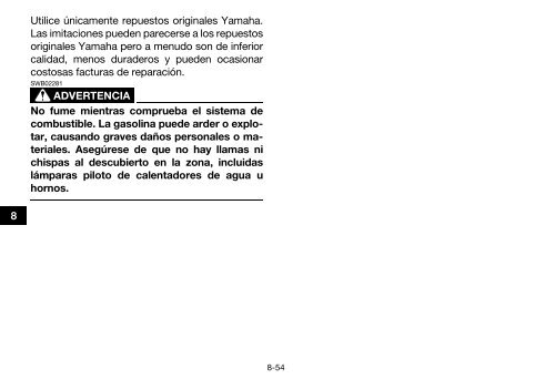 Yamaha YFZ450R - 2010 - Manuale d'Istruzioni Espa&ntilde;ol