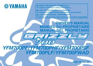 Yamaha GRIZZLY 700 - 2015 - Manuale d'Istruzioni EspaÃ±ol
