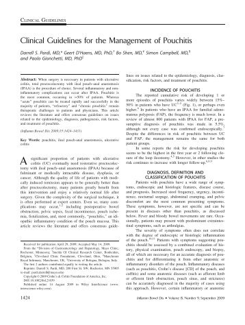 Clinical guidelines for the management of pouchitis