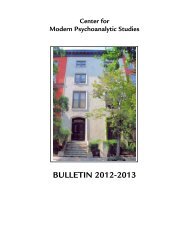 CMPS bulletin 2012 -2013 - Center for Modern Psychoanalytic Studies