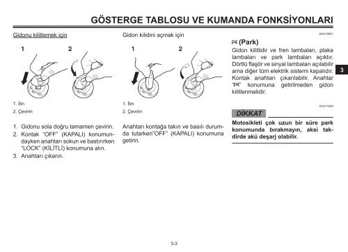 Yamaha XT660Z - 2012 - Manuale d'Istruzioni T&uuml;rk&ccedil;e