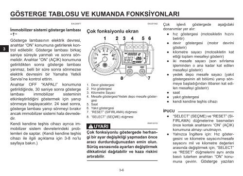 Yamaha XT660Z - 2012 - Manuale d'Istruzioni T&uuml;rk&ccedil;e