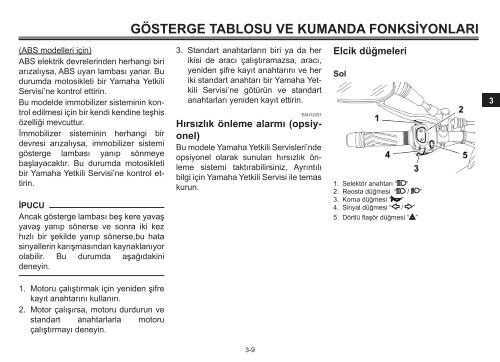 Yamaha XT660Z - 2012 - Manuale d'Istruzioni T&uuml;rk&ccedil;e