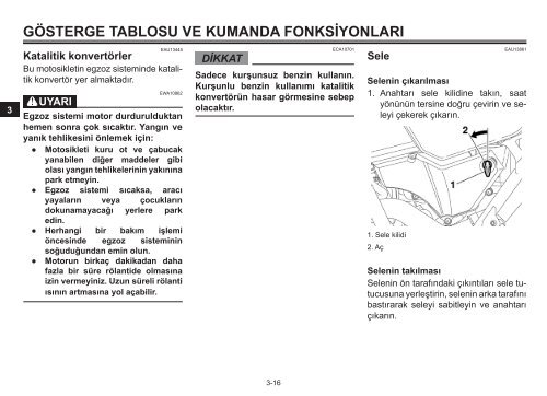 Yamaha XT660Z - 2012 - Manuale d'Istruzioni T&uuml;rk&ccedil;e