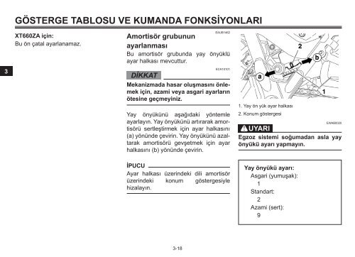 Yamaha XT660Z - 2012 - Manuale d'Istruzioni T&uuml;rk&ccedil;e