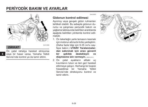 Yamaha XT660Z - 2012 - Manuale d'Istruzioni T&uuml;rk&ccedil;e