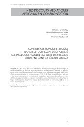 > LES DISCOURS MÉDIATIQUES AFRICAINS EN CONFRONTATION