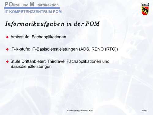 POlizei und Militärdirektion IT-KOMPETENZZENTRUM ... - SolveDirect