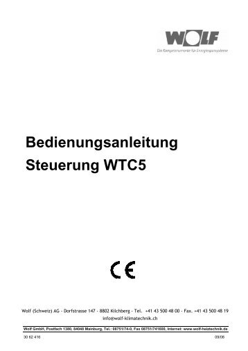 Bedienungsanleitung Steuerung WTC5 - Wolf (Schweiz) AG