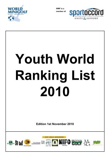 World-Ranking-List for Junior-Boys - World minigolf sport federation