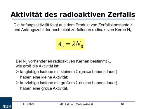 Name der Reihe Ausgangs- kern Stabiler Endkern