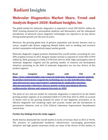 Molecular Diagnostics Market Share, Trend and Analysis Report 2020