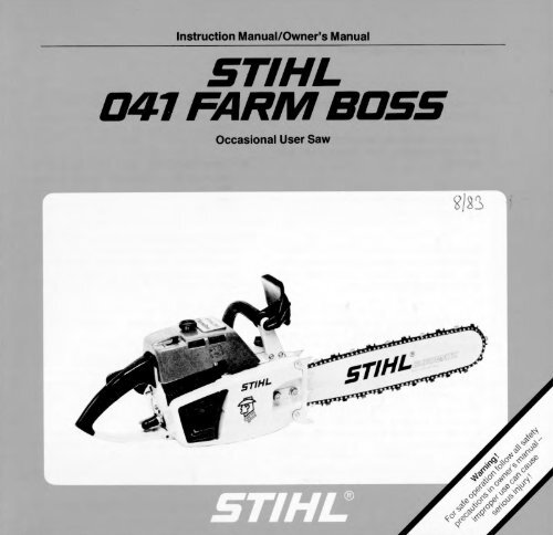 STIHL-041-Farm-Boss-Instruction-Manual