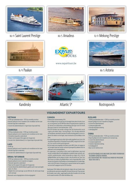 Cruises 2016 Rivieren en Zeeen