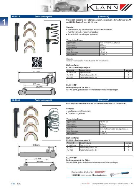 Klann Feder- und Stossdämpferwechsel Katalog