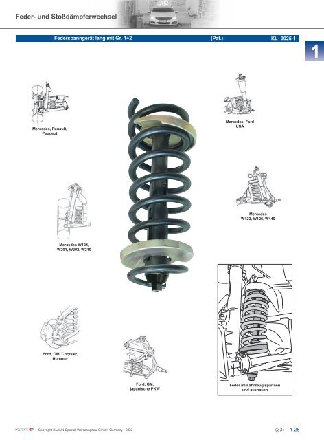 Klann Feder- und Stossdämpferwechsel Katalog