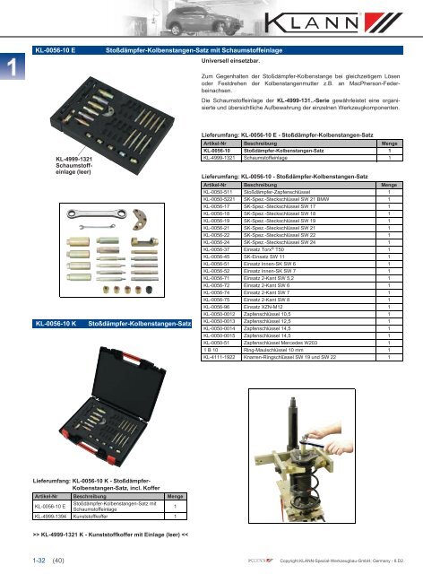 Klann Feder- und Stossdämpferwechsel Katalog