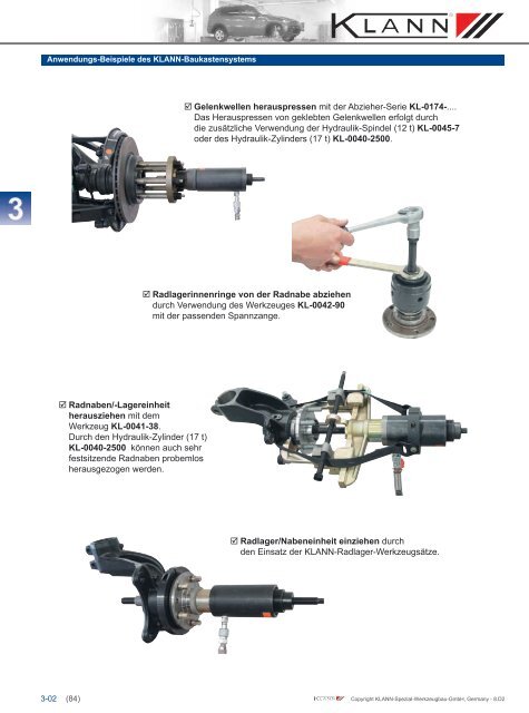 Klann Achsreperatur z.B. Räder, Radlager, Radnaben, Gelenkwellen, etc. Katalog
