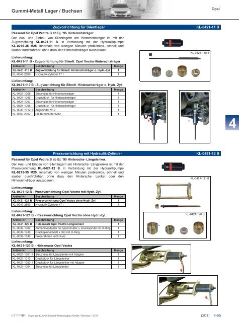 Klann Gummi-Metall Lager / Buchsen Katalog