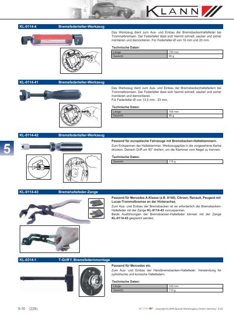 Klann Bremsen Katalog