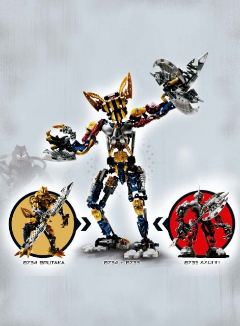 Lego Axonn 8733 2006 Toa Jaller 8733 Axonn 8734 Brutaka