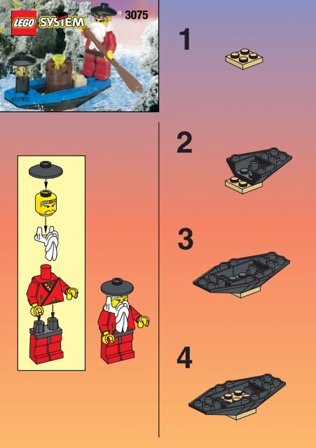Lego NINJA MASTER BOAT - 3075 (1999) - MOSCASPEEDER BUILD.INST. FOR 3075 IN